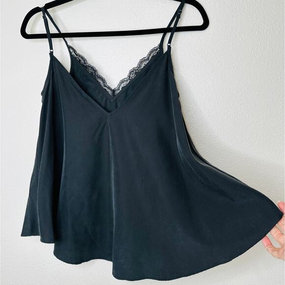 NWT Zara TRF Collection Black Lace Trim Flowy Cami Top XS - Picture 5 of 10